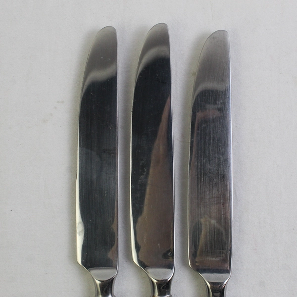Lot Of 3 Hampton Silversmiths Carrara Enamel-Black (Stainless) Flatware Knives