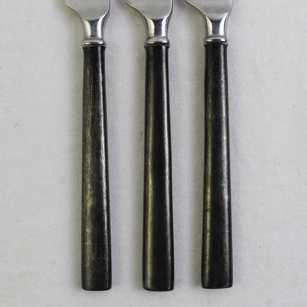 Lot Of 3 Hampton Silversmiths Carrara Enamel-Black (Stainless) Flatware Knives