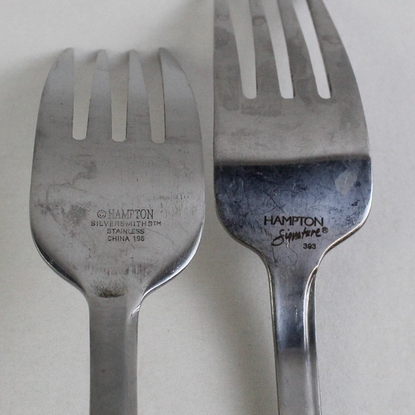 Lot Of 4 Hampton Silversmiths River Frosted (Stainless) Flatware Dinner Forks