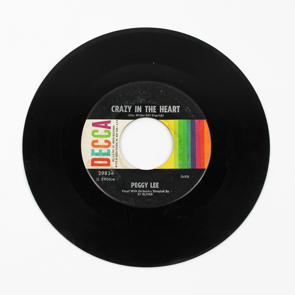 Peggy Lee Mr Wonderful/Crazy In The Heart by Decca Records 7" Vinyl Record 45RPM