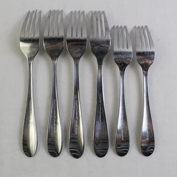Lot Of 6 Hampton Silversmiths Erin (Stainless) Flatware 2 Salad 4 Dinner Forks