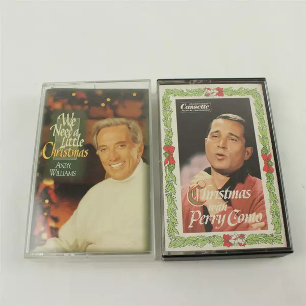 Lot of 2 Vintage Cassettes Holiday Albums - Perry Como Christmas & Andy Williams