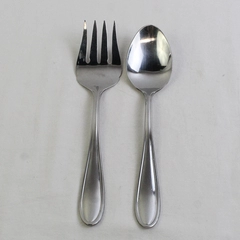 Lot Of 2 Hampton Silversmiths Erin (Stainless) Flatware Serving Spoon & Fork
