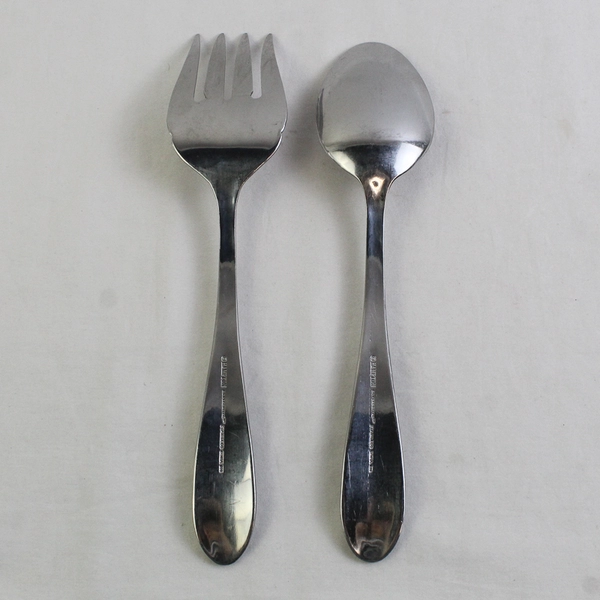 Lot Of 2 Hampton Silversmiths Erin (Stainless) Flatware Serving Spoon & Fork