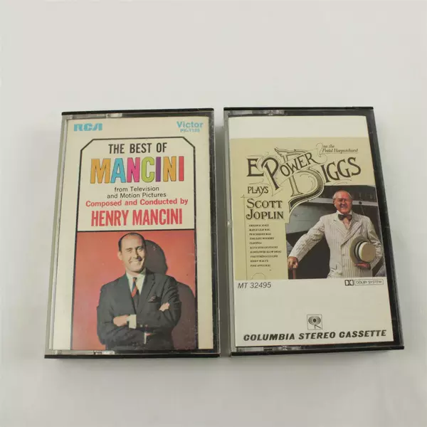 Lot of 2 Cassette Tapes The Best of Mancini & E. Power Biggs Scott Joplin