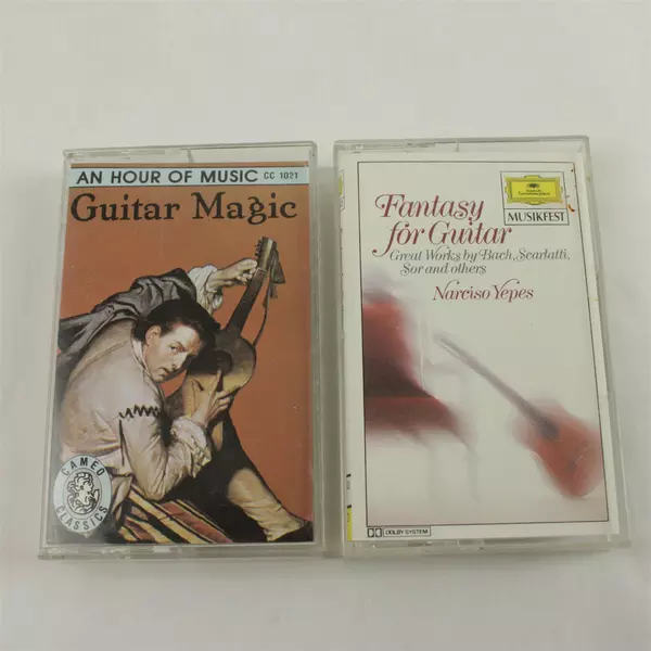 Lot of 2 Guitar Cassette Tapes - Fantasy for Guitar & Guitar Magic