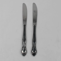 Lot of 2 Hampton Court Stainless Steel Dinner Knives 8.75" Japan Flatware