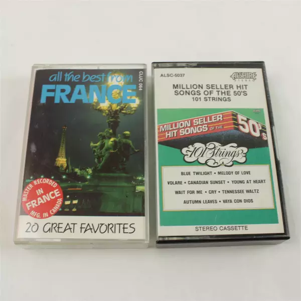 Lot of 2 Cassette Tapes: All the Best From France & Million Seller Hits 50s