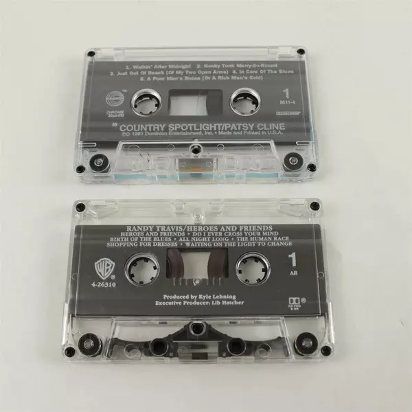 Lot of 2 Cassette Randy Travis Heroes & Friends & Patsy Cline Country Spotlight