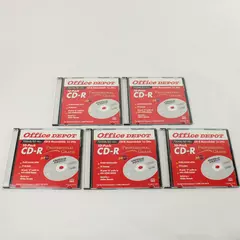 Lot of 5 Office Depot Blank CD-R 80 Min New Discs
