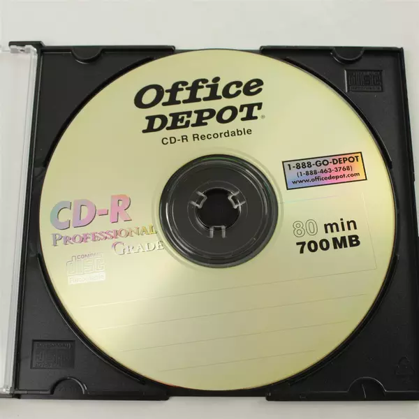Lot of 5 Office Depot Blank CD-R 80 Min New Discs
