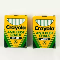 Set of 2 Crayola White Chalk 12 pcs Each Classroom/Sidewalk