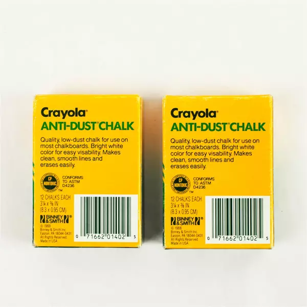 Set of 2 Crayola White Chalk 12 pcs Each Classroom/Sidewalk