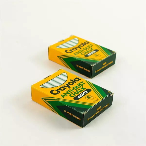 Set of 2 Crayola White Chalk 12 pcs Each Classroom/Sidewalk