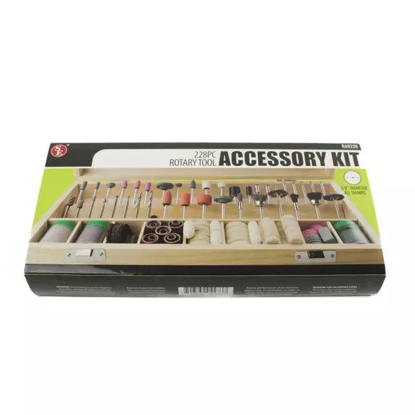 228-Piece Rotary Tool Accessory Set with Wooden Storage Box New