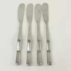 Set of 4 Hampton Silver Smith HSV12 Wavy Stainless Flat Handle Butter Knives