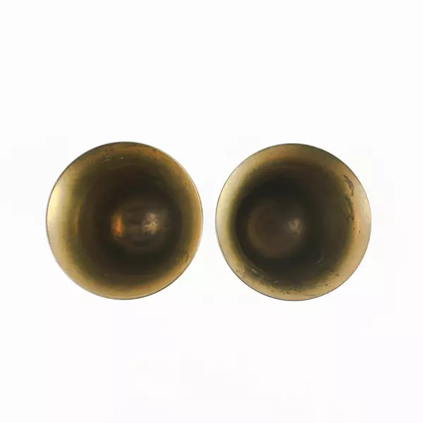 Vintage Brass 50th Anniversary Goblets Engraved Dad & Mom 