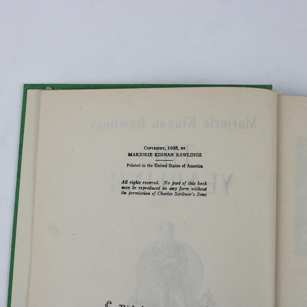 The Yearling Book Marjorie Kinnan Rawlings 1938 Grosset & Dunlap First Ed HC