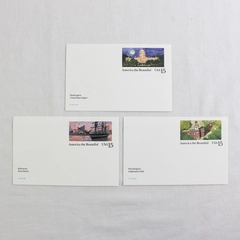 Lot Of 3 USPS 1989 America The Beautiful Landmarks Stamp Postcards 