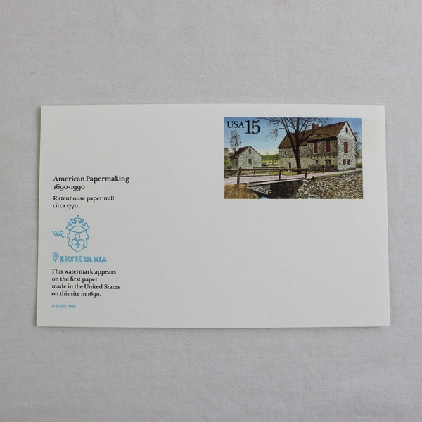 Lot Of 3 USPS 1989 1990 Historical Stamp Postcards Oklahoma Stanford Papermaking