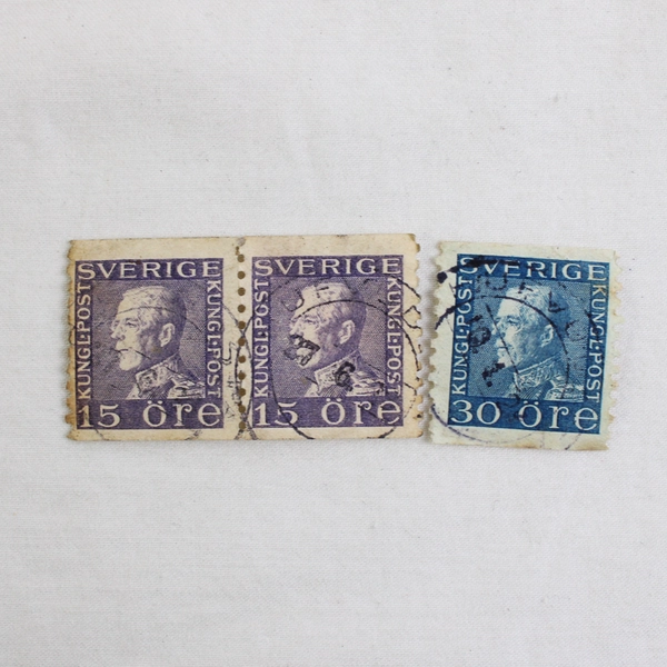 Lot Of 60 1920s Sweden Used Stamps Lion King Gustav