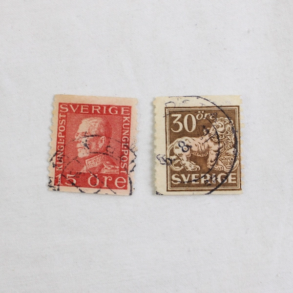 Lot Of 60 1920s Sweden Used Stamps Lion King Gustav