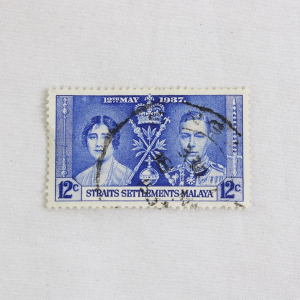 Straits Settlement Malaya 1937 King George Coronation 12c Stamp 