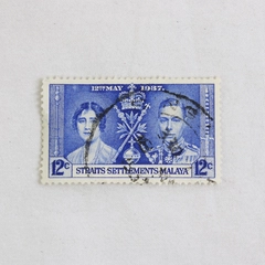 Straits Settlement Malaya 1937 King George Coronation 12c Stamp 