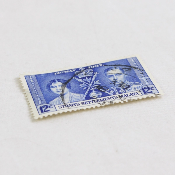 Straits Settlement Malaya 1937 King George Coronation 12c Stamp 