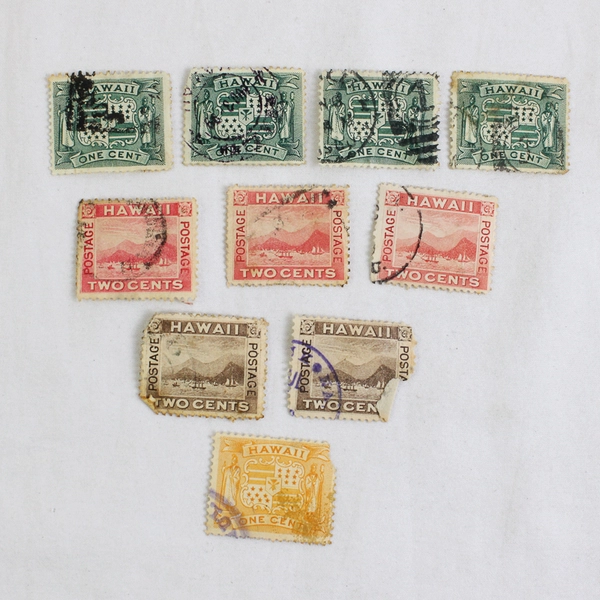 Lot Of 10 Hawaii Stamps Canceled Scott #74 #75 #80 #81