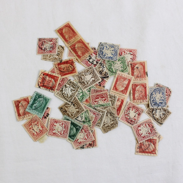 Lot Of 56 Bavaria Germany Stamps Used
