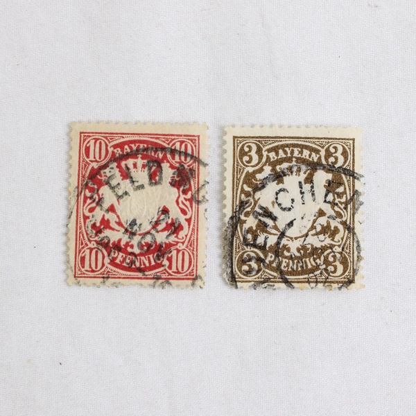 Lot Of 56 Bavaria Germany Stamps Used