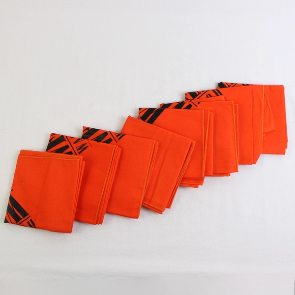 Lot Of 8 Beaver Club Auction 'How The West Was Won!' Orange Bandanas 21.5" x 22"