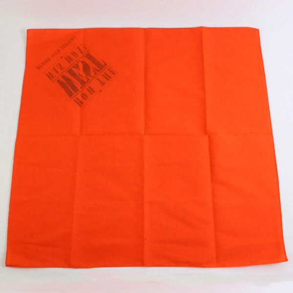 Lot Of 8 Beaver Club Auction 'How The West Was Won!' Orange Bandanas 21.5" x 22"