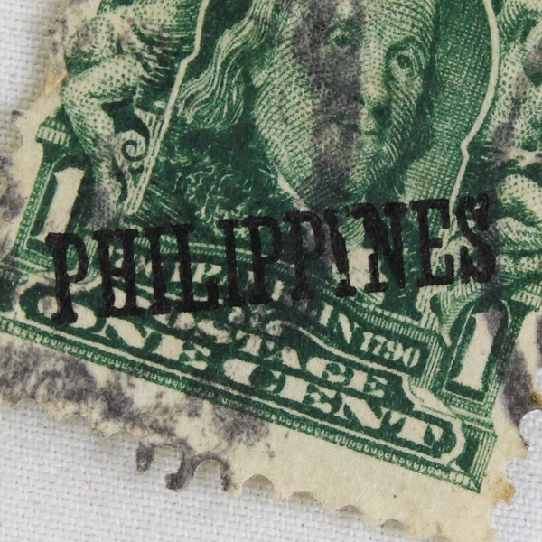 USA Benjamin Franklin 1 Cent Philippines Overprint Stamp Used 