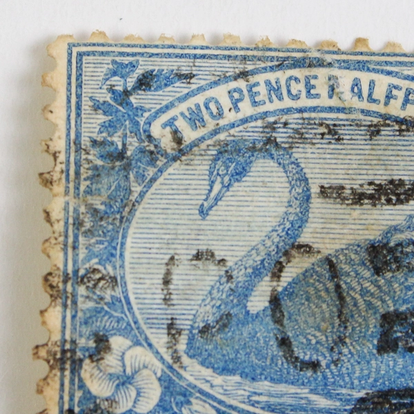 Western Australia Swan 2 1/2d Stamp Blue Used