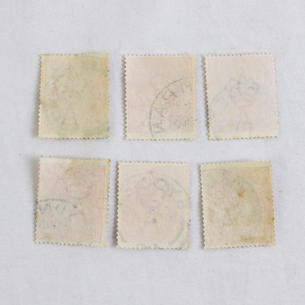 Lot Of 6 Australia 2p King George V Red Stamps Used Postmarks