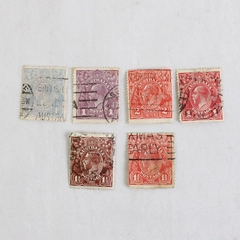 Lot Of 6 Australia 1 1/2p 1p 2p King George V Stamps Used Postmarks