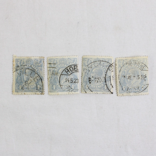 Lot Of 8 Australia 2p 4d King George V Stamps Used Postmarks