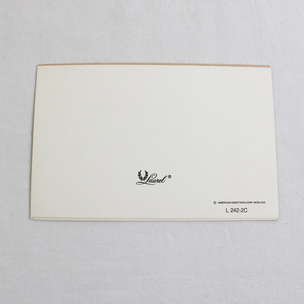 Vintage 1980 American Greetings Laurel Thank You Card No Envelope Blank