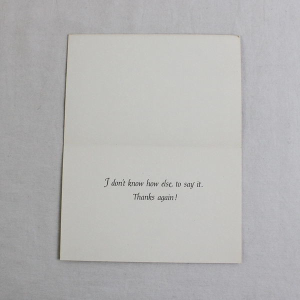 Vintage 1980 American Greetings Laurel Thank You Card No Envelope Blank