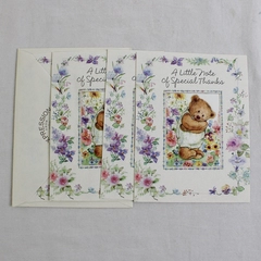 Set of 4 Expressions From Hallmark Teddy Bear Thank You Notecards Blank