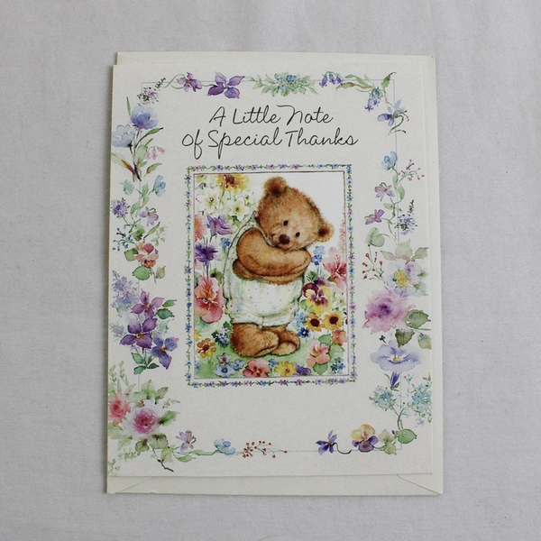 Set of 4 Expressions From Hallmark Teddy Bear Thank You Notecards Blank