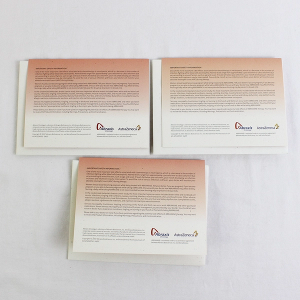 Set of 3 Abraxane Medical Oncology Advertisement Cards with Envelopes