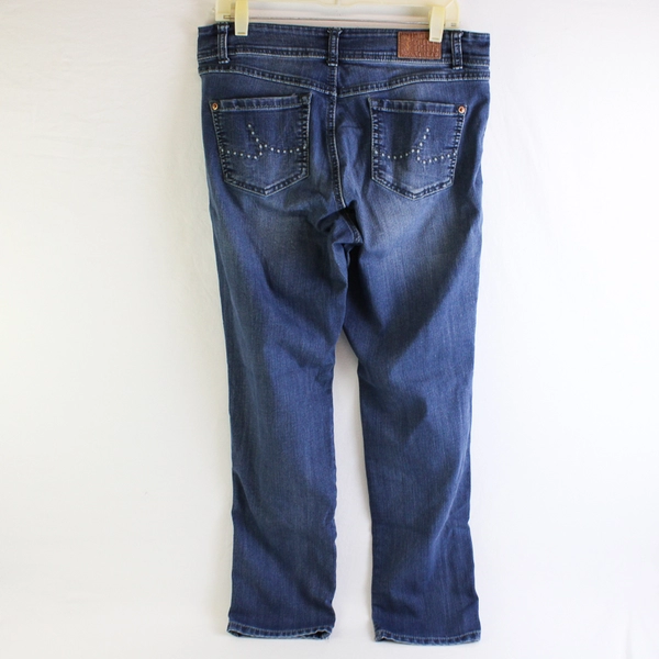 INC Jeans Women's 10 Blue Medium Wash Straight Leg Curvy Fit Stretch Denim Jeans