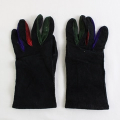 VTG Schuman Sullivan New Haven L Black and Multicolored Gloves Genuine Leather