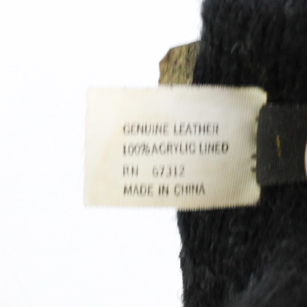 VTG Schuman Sullivan New Haven L Black and Multicolored Gloves Genuine Leather