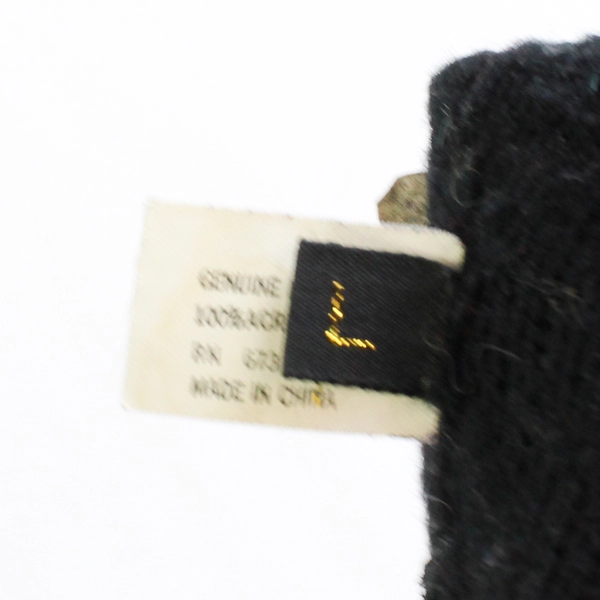 VTG Schuman Sullivan New Haven L Black and Multicolored Gloves Genuine Leather