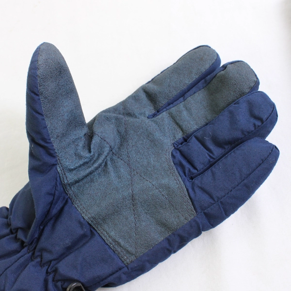 Vtg Gates Women M Navy Blue Cloth with Grip Pad Cuffed Gloves