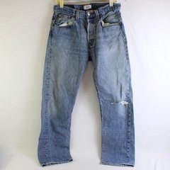 Levi's 501 Men's 32x32 Light Wash Button Fly Straight Leg Denim Jeans